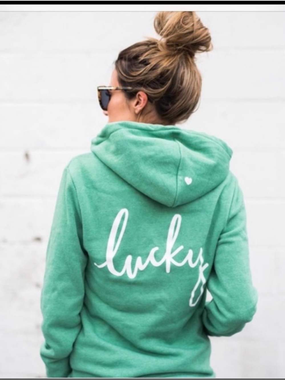 Lucky Script Hooded Sweatshirt - Green